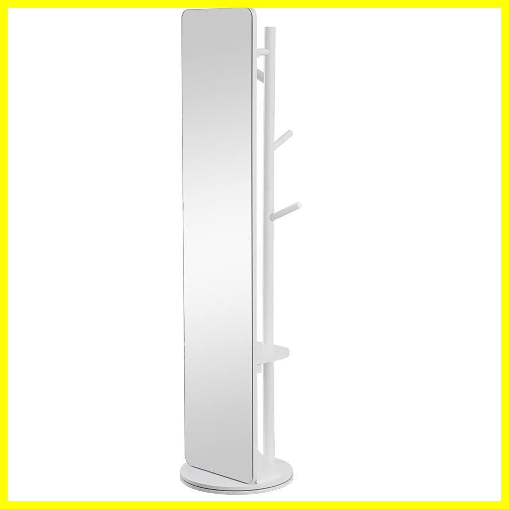 MiraHope 全身鏡 全身ミラー ハンガー付ミラー 洋服収納 回転ミラー