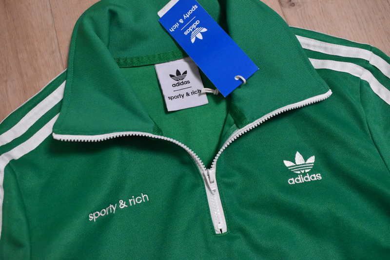 新品 ADIDAS sporty&rich ハーフジップ ジャージ M 緑 新品 ADIDAS sporty&rich ハーフジップ ジャージ M 緑