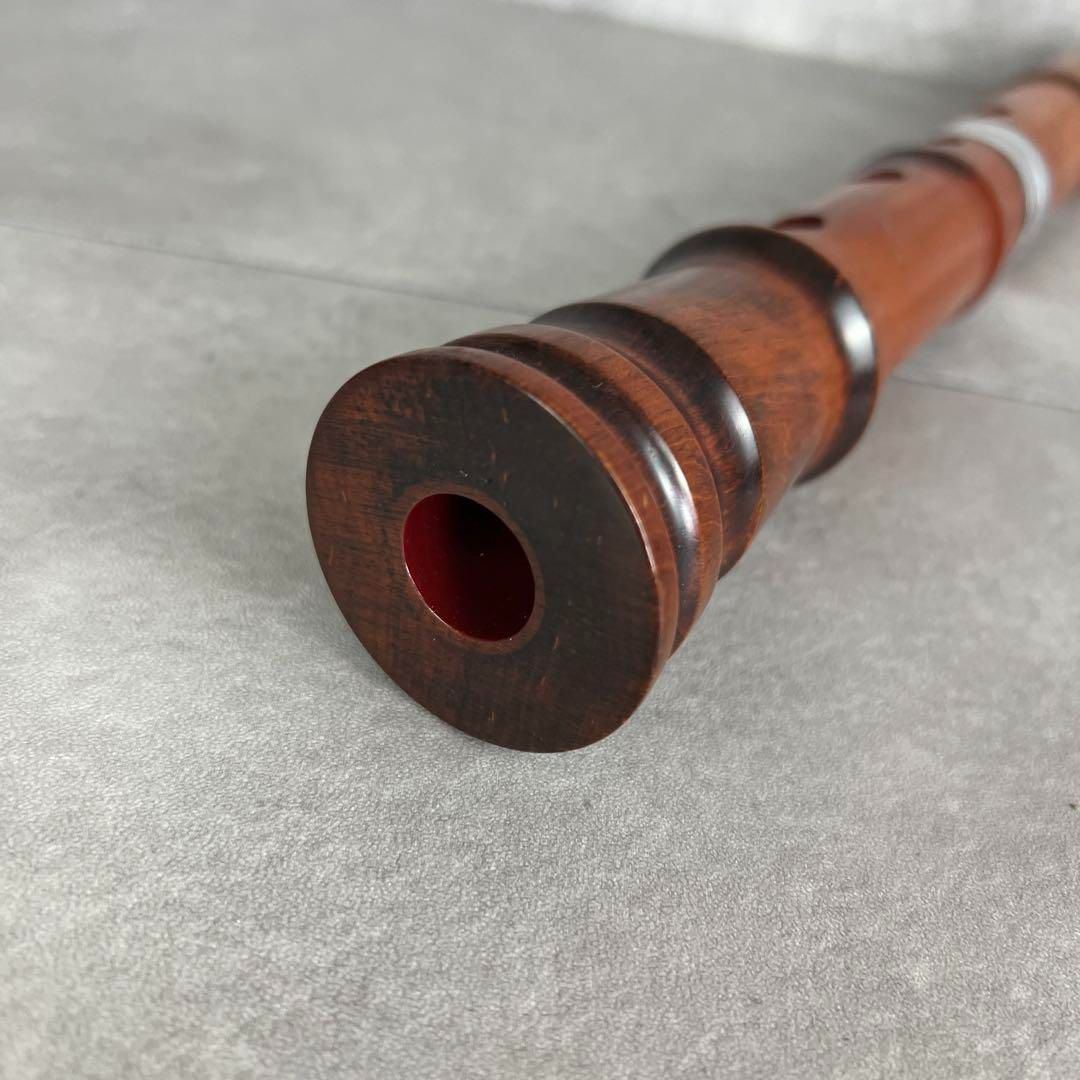 尺八 琴古流　バチ型　朱塗　木製　1尺4寸　全長約42.5cm 279g 尺八 琴古流 バチ型 朱塗 木製 1尺4寸 全長約42.5cm 279g