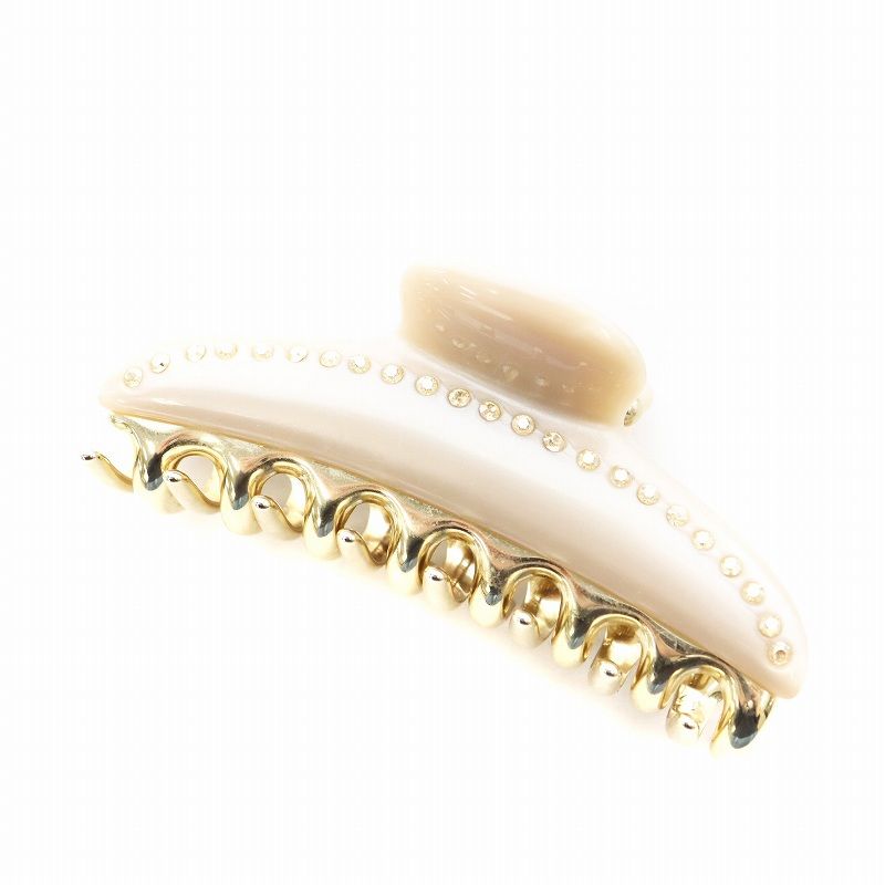 アッカ acca ヘアクリップ ヘアアクセサリー ラインストーン ベージュ