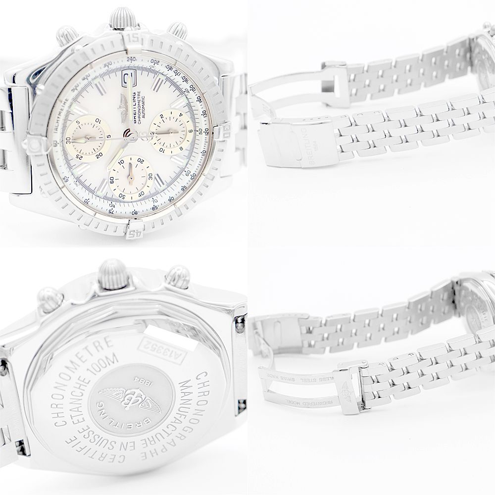 OH済 BREITLING ブライトリング クロノマット クロノグラフ A13352 白