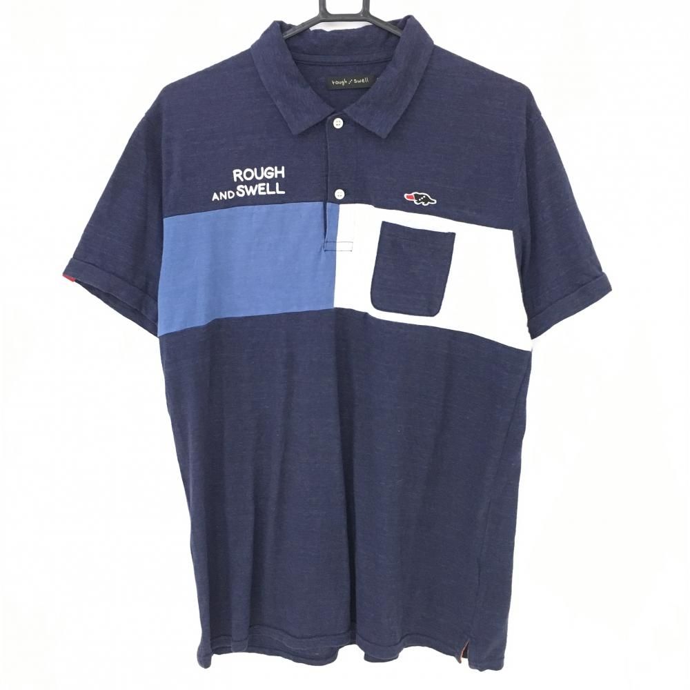 rough & swell ネイビー ポロシャツ L サイズ：L ROUGH&SWELL ラフ