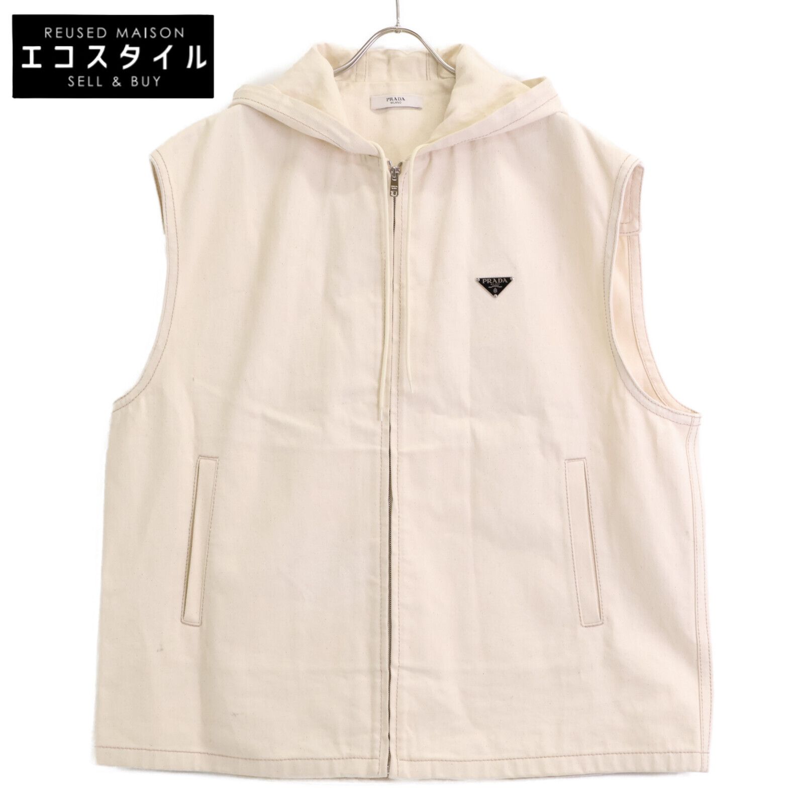 22AW PRADA プラダ トライングルロゴ デニム ベスト 22AW PRADA プラダ トライングルロゴ デニム ベスト - メルカリ