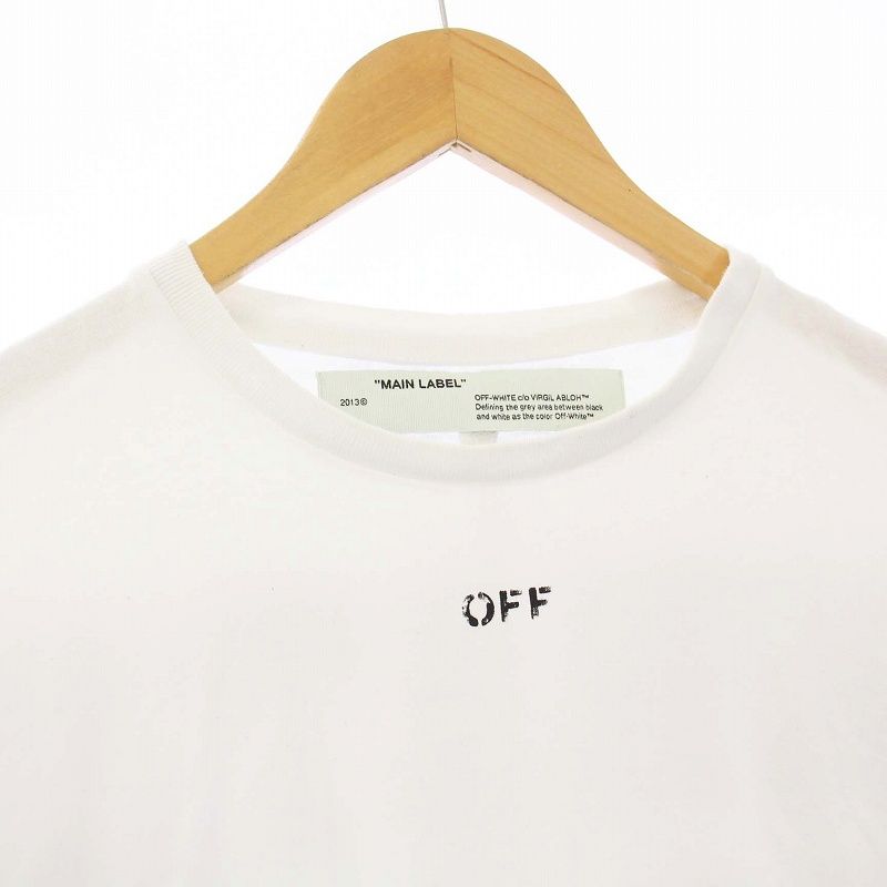 オフホワイト OFF WHITE クロスアロー スプレー Tシャツ ロンT カットソー 長袖 プリント M 白 ホワイト  OMAB001E19185124 /KH - メルカリ