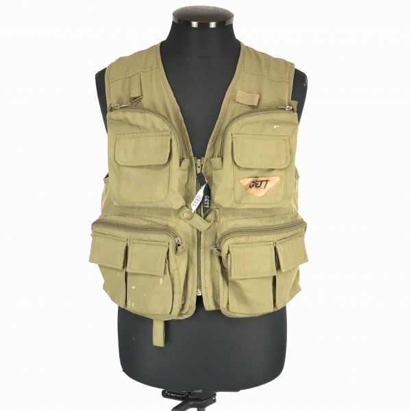 gett/ゲット★ポケット多数/フィッシングウェア/ベスト【メンズM/カーキ】釣り/SV992◆BF855 gett/ゲット☆ポケット多数/フィッシングウェア/ベスト【メンズM