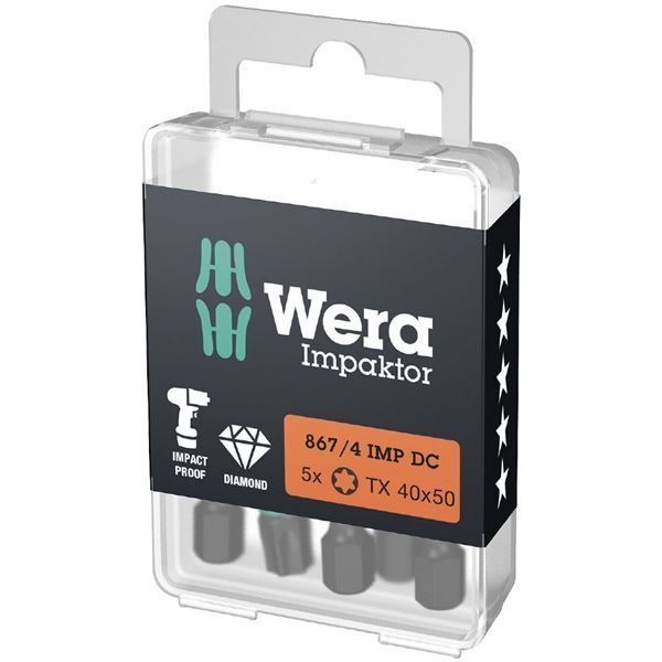 WERA ヴェラ 5本入 インパクトドライバー用 トルクスドライバービット 刃先サイズT40 シャンク径6.35mm 全長50mm 057667 工具