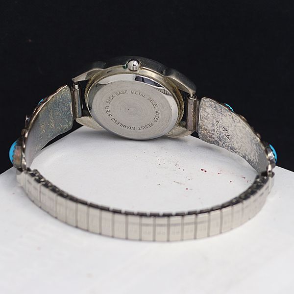 稼動 ANASAZI QZ 石付 シルバー文字盤 レディース腕時計 OGH 2000000