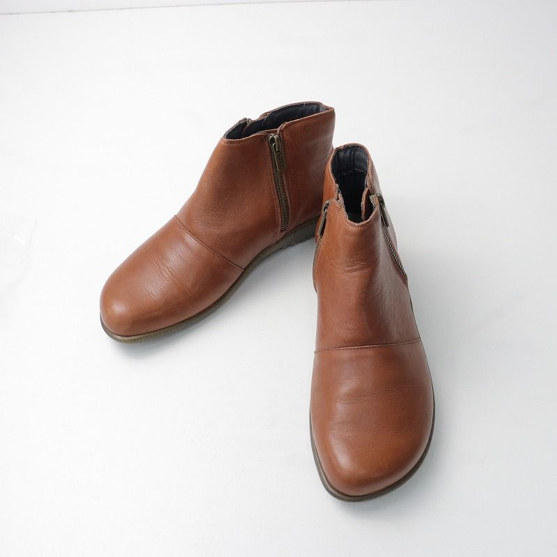 美品 ナオト NAOT WAKANA レザーショートブーツ 37/ブラウン 23.5cm 