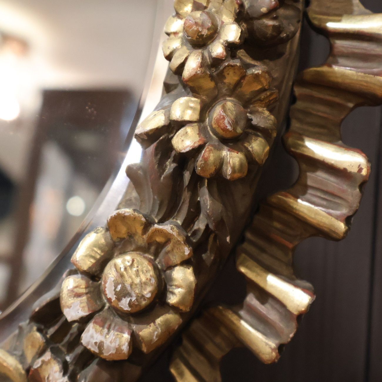 アンティーク調 ウォールミラー ラウンドミラー 円形 丸鏡 販売済み