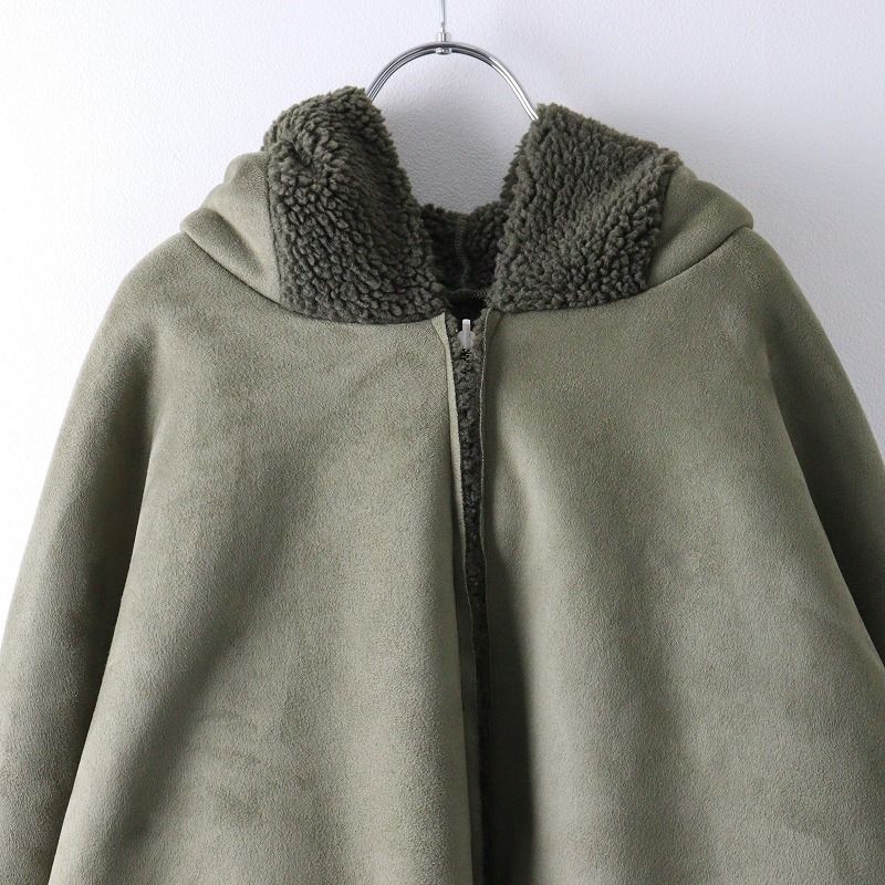 2022AW アパルトモン L'Appartement ルーアンドレア Lou Andrea Mouton Fake Hood Coat ムートン コート S/カーキ【2400014027310】