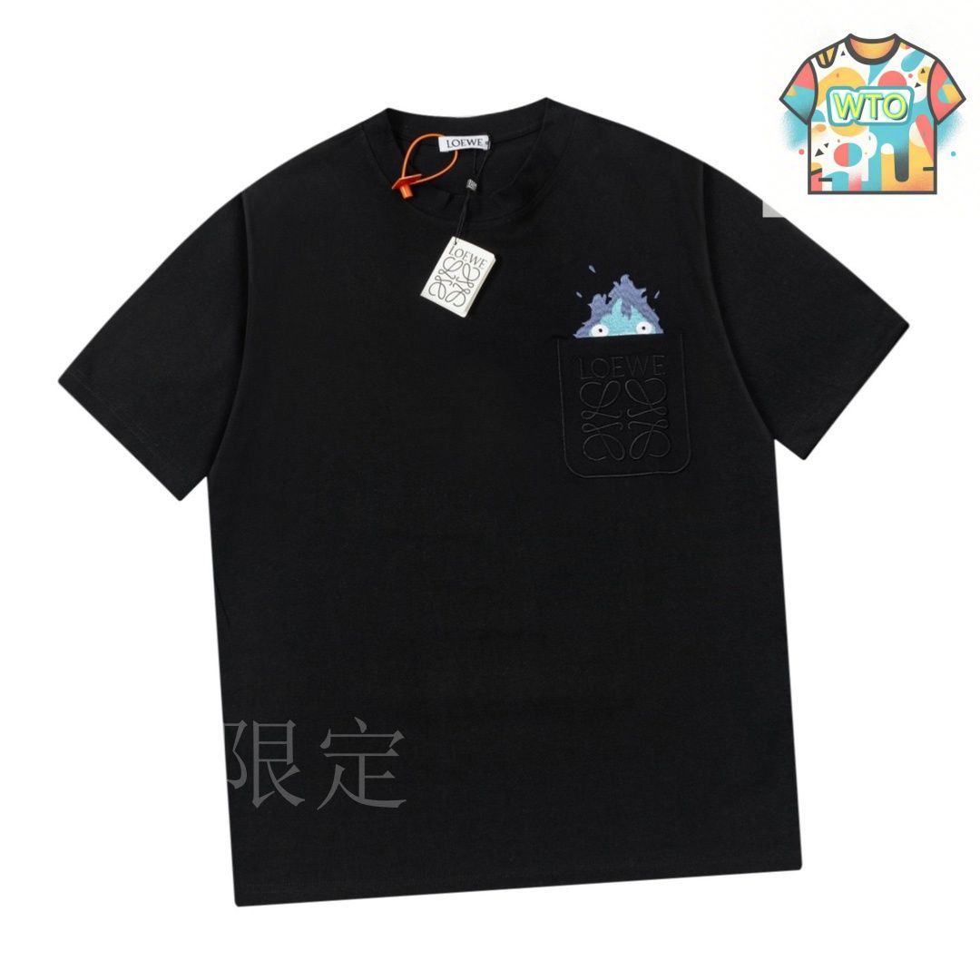 LOEWE 炎刺繍ポケットTシャツ ホワイト LOEWE 炎刺繍ポケットTシャツ ホワイト LOEWE コットン