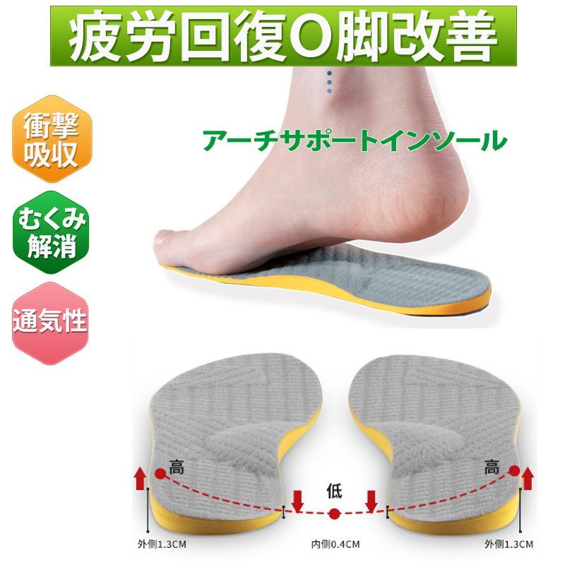 O脚矯正インソール 力まかせ 1組 24cm 扁平足 足底筋膜炎 中敷