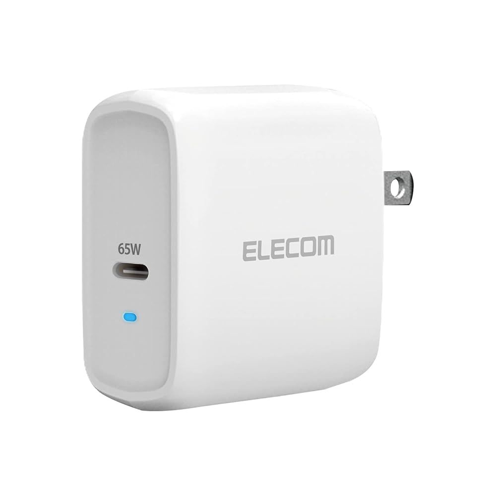 エレコム 充電器 Type-C USB-C 65W USB PD対応 スイングプラグ ホワイト 【Macbook/ノートPC/iPhone15/iPad など各種対応】 EC-YAC03WH