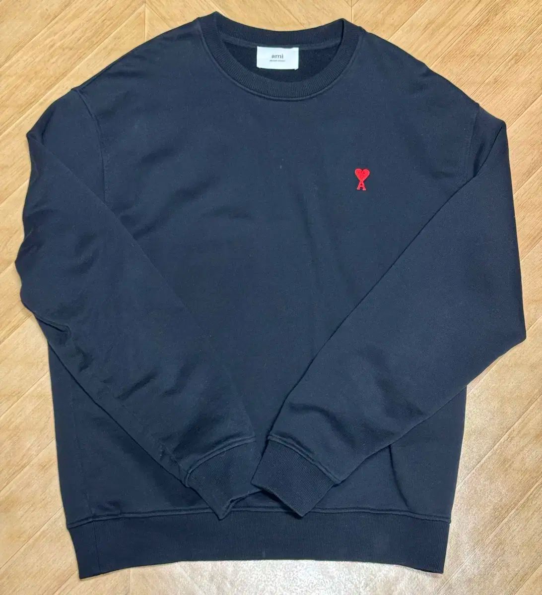 アミ ami チェーンステッチ スモール ハート ロゴ オーガニック コットン スウェット xxl 2xl