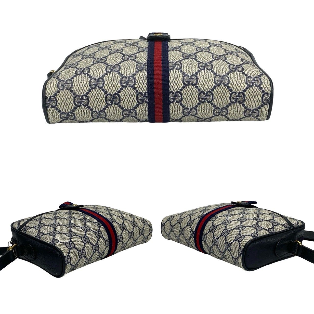 極 美品 GUCCI グッチ オールドグッチ シェリーライン GG ロゴ 柄