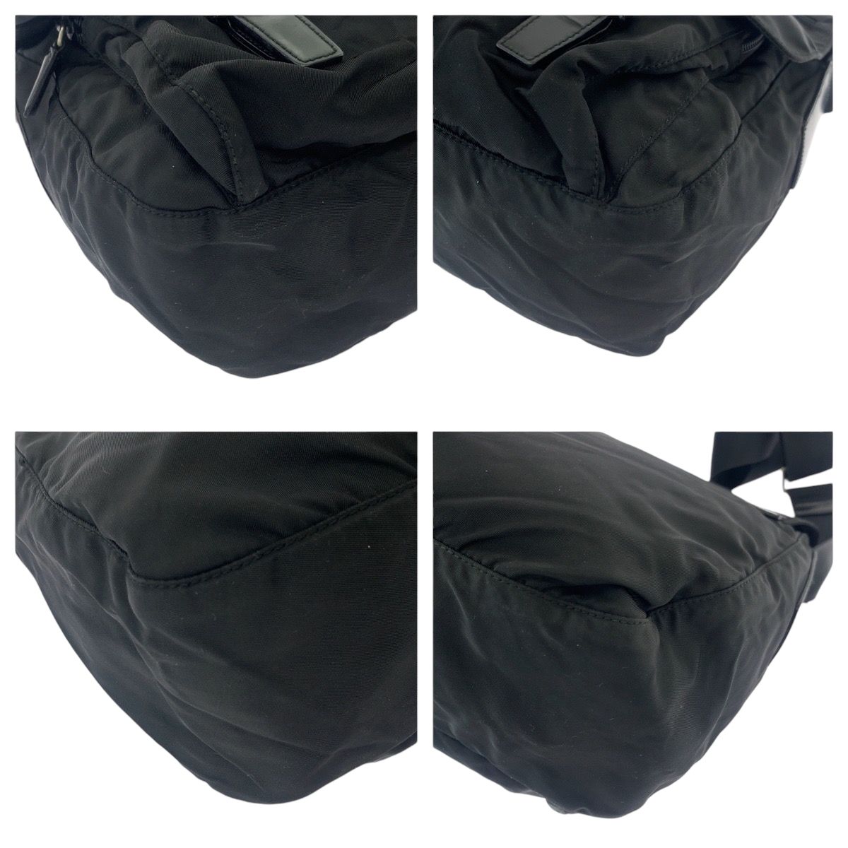 美品 PRADA プラダ テスート 三角ロゴプレート ブラック 黒 シルバー  