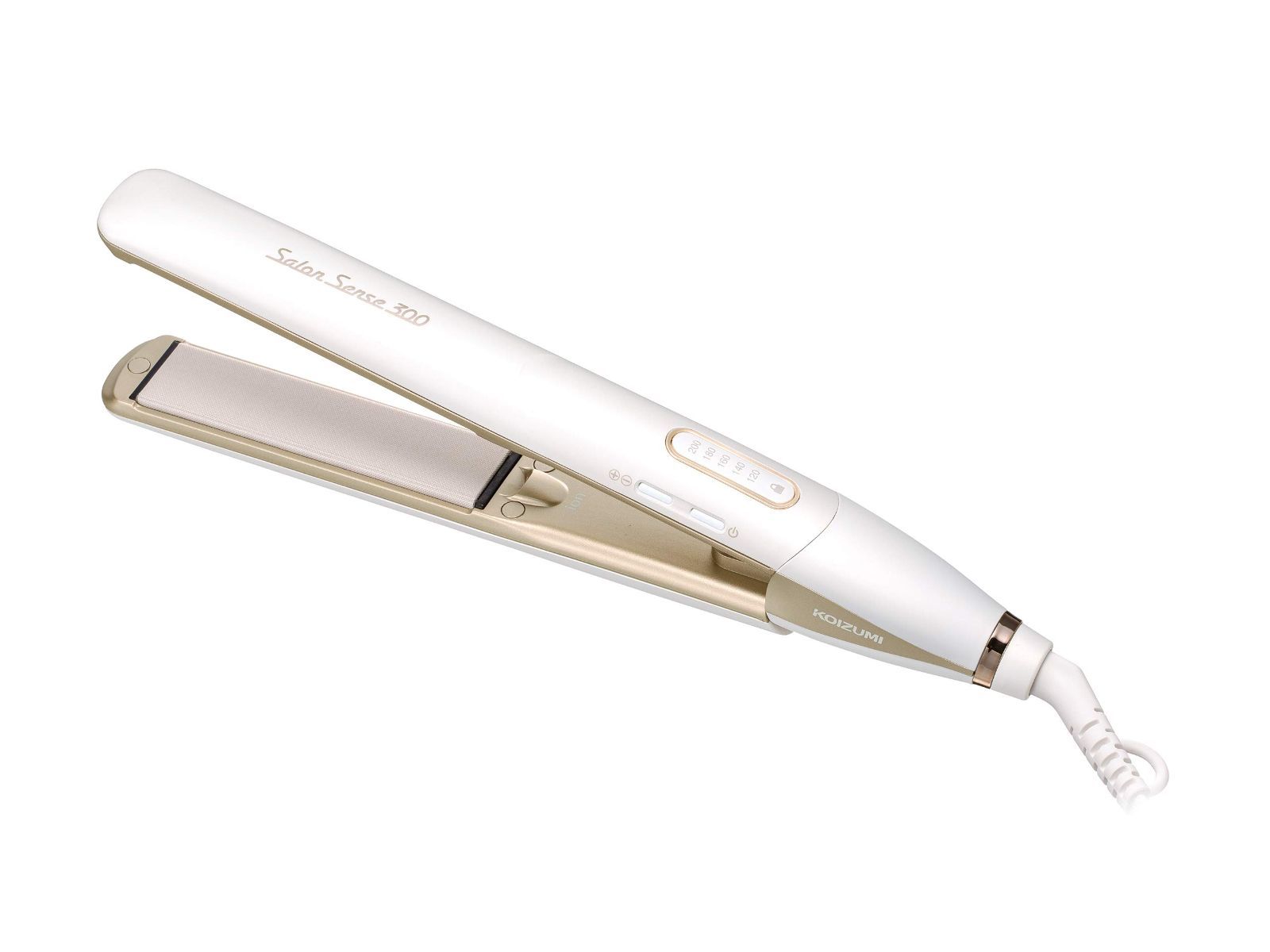 商品 シルキーモイスト 300 海外対応 サロンセンス マイナスイオン ホワイト ストレート ヘアアイロン KHS-8720|W コイズミ
