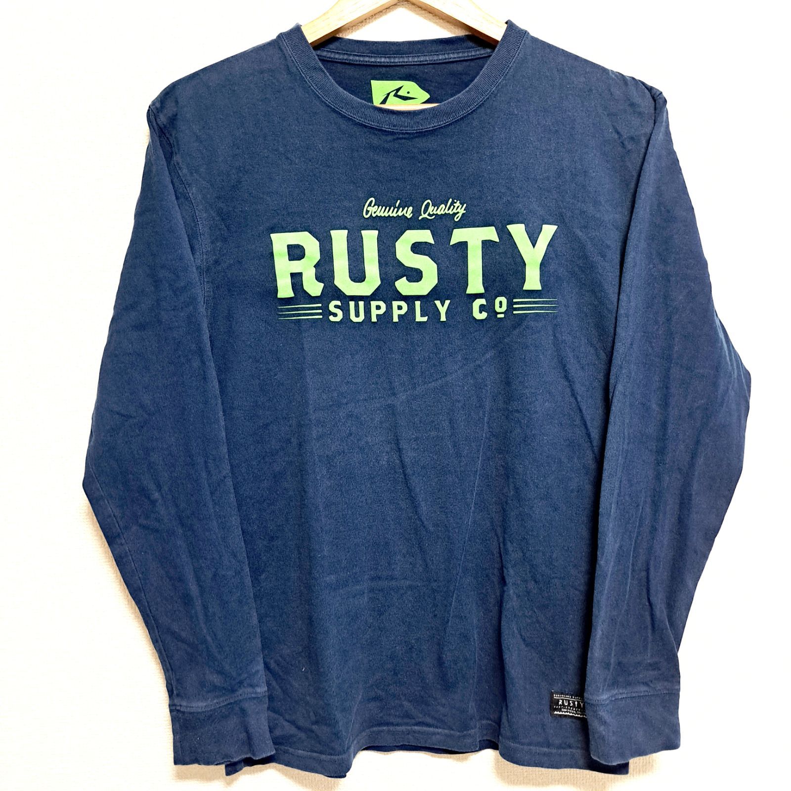w^)b RUSTY ラスティ 長袖 Tシャツ ロンT SURFBOARD SUPPLYCOMPANY 緑 