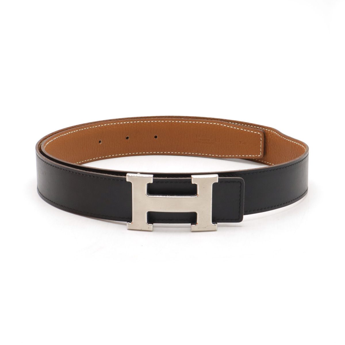 HERMES エルメス Hベルト リバーシブル ボックスカーフ トゴ レザー  