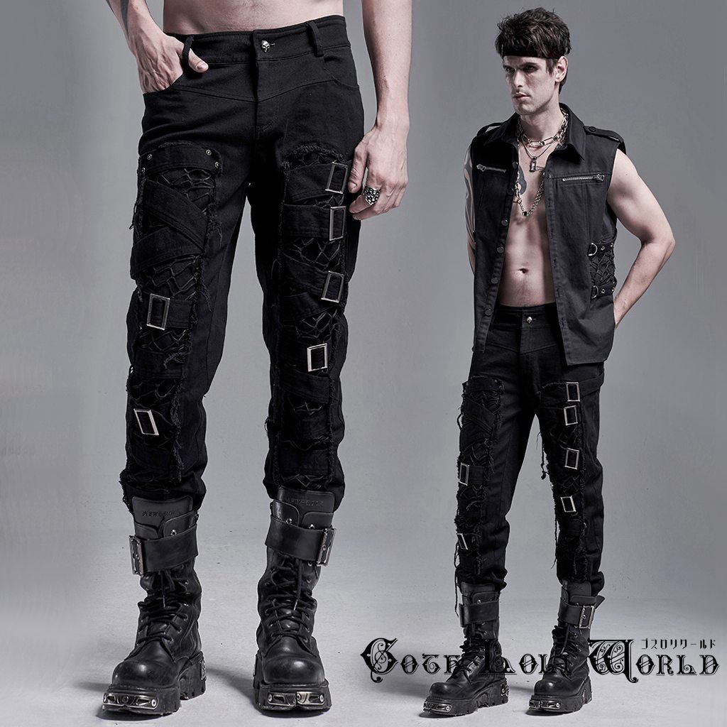 タグ付き♥♥サスペンダー付きパンツ、チェック千鳥柄MILKミルク