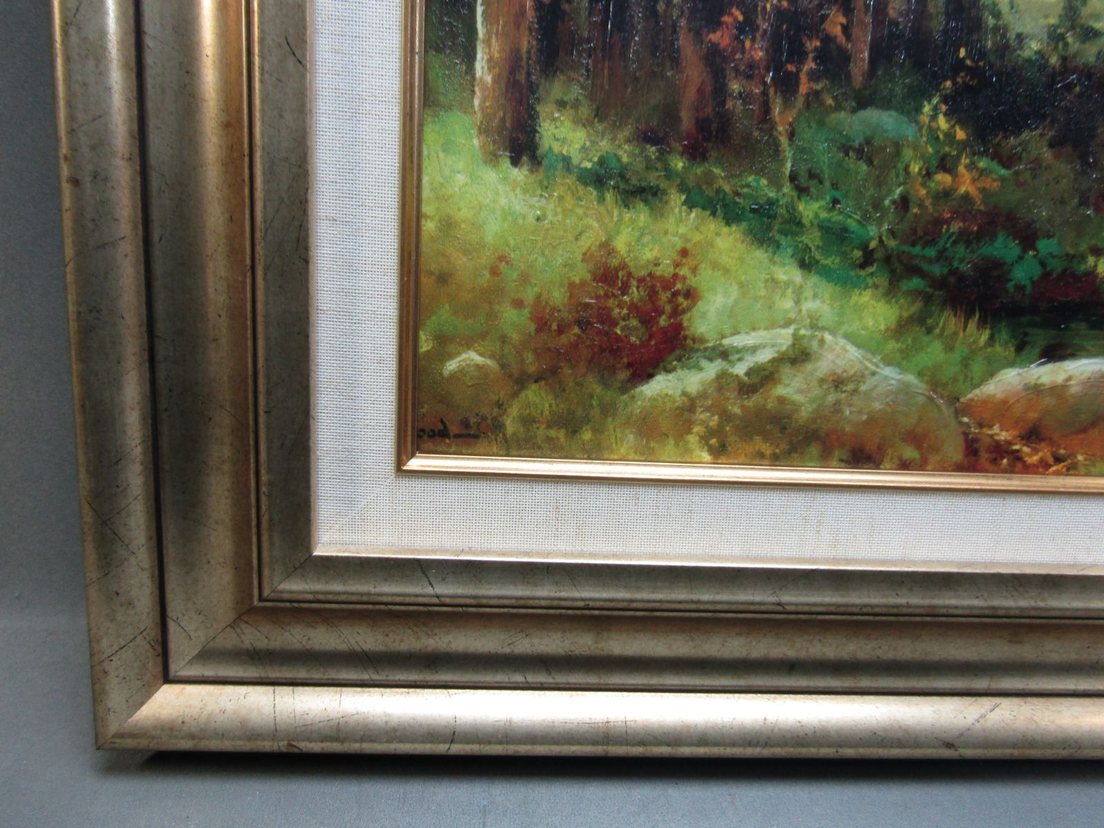 複製画 ロバート・ウッド 「山と川の風景」 ACP 絵画 額装品