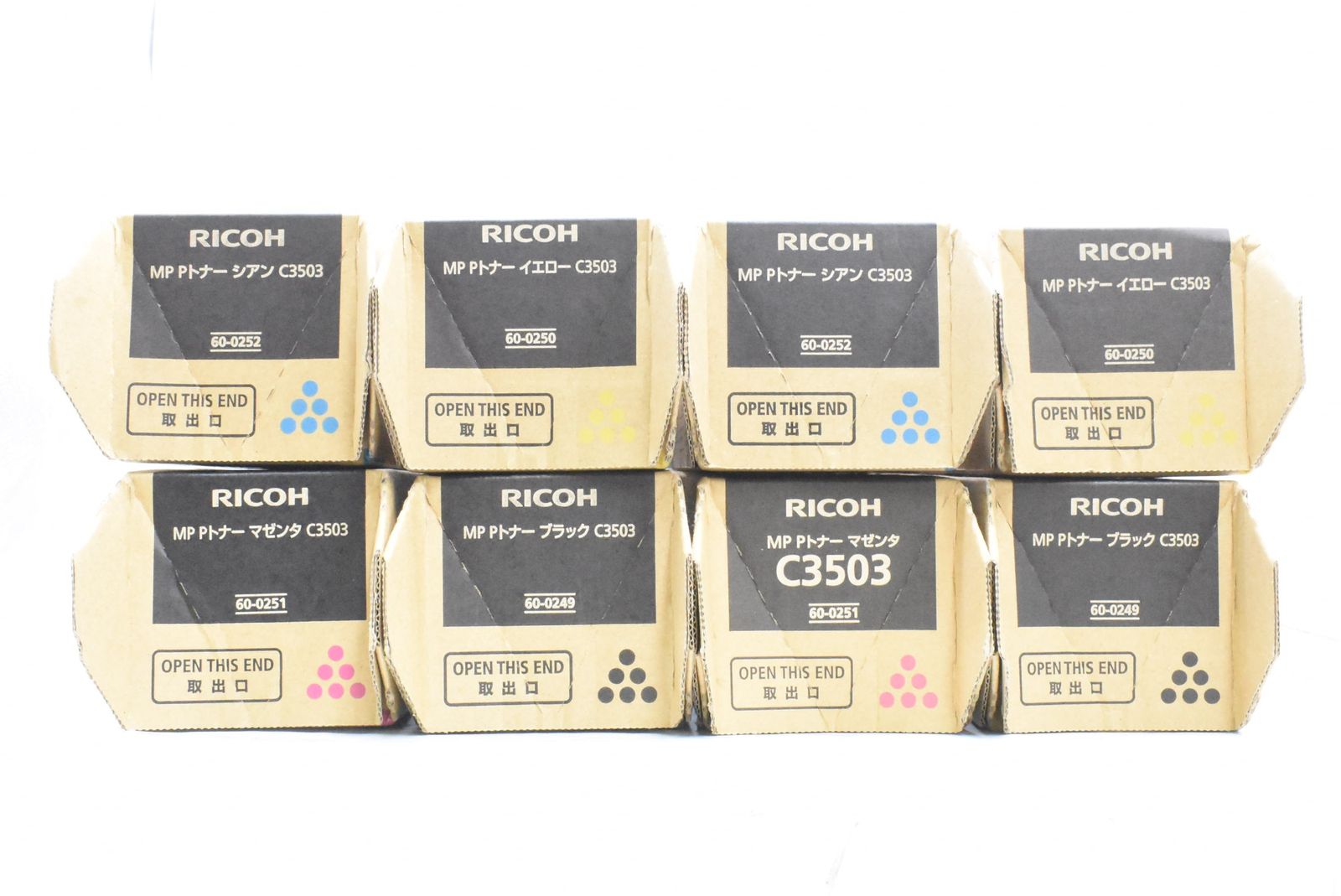 ♥ RICOH 純正 トナー C3503 4色8本 シアン マゼンタ イエロー ブラック×各2 リコー ITQ0T1FXW2YA-N15-byebye
