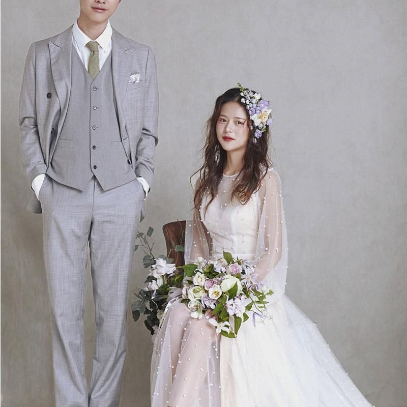 ウェディングドレス 花嫁 長袖 シンプル 白ドレス Vネック ワンピース