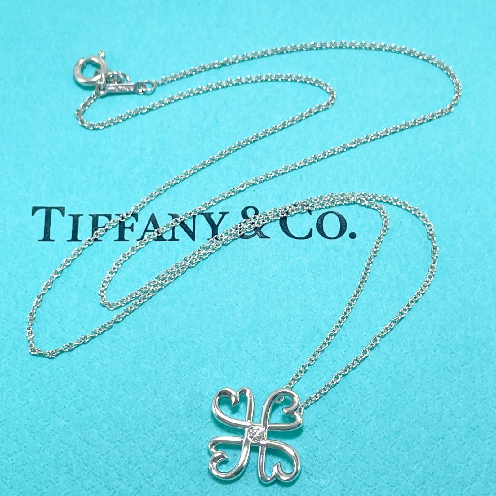 ティファニー ラビングハート 1P ダイヤ ネックレス クローバー シルバー925 Tiffany&Co./24-725