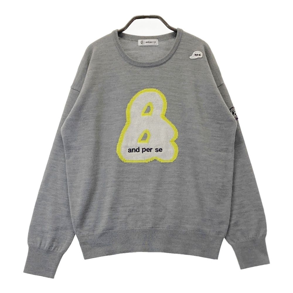 新品】and per se アンパスィ ニットクルーネックセーター 白 20％OFF