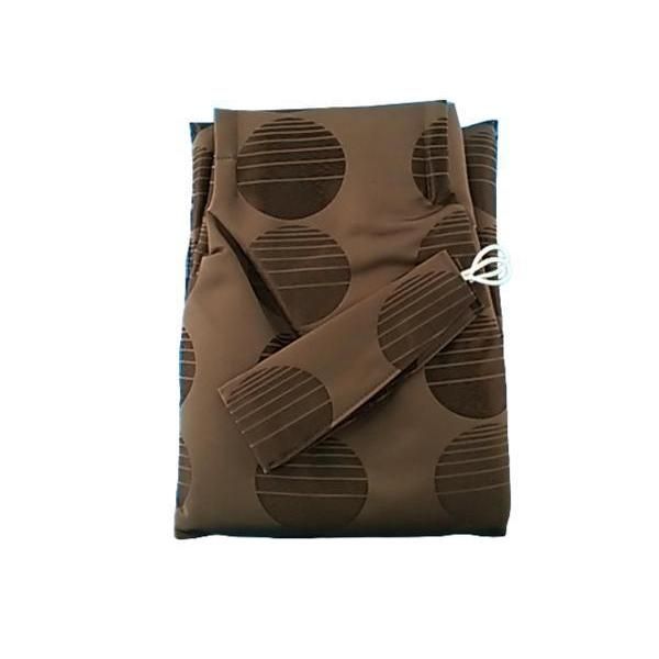 ドレープカーテン 遮熱 1級遮光 1枚 幅200x110cm ドット柄 ブラウン系