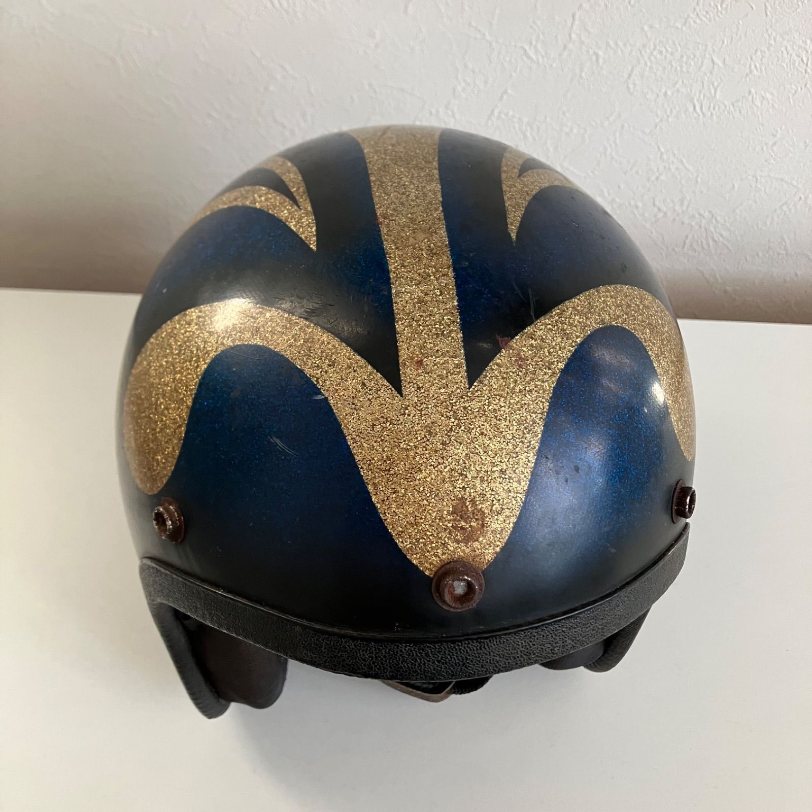 1960年代 ビンテージ ヘルメット 星条旗 ラメ LS I-4150 Vintage 1960s Purple Metalflake Motorcycle Helmet Open Face