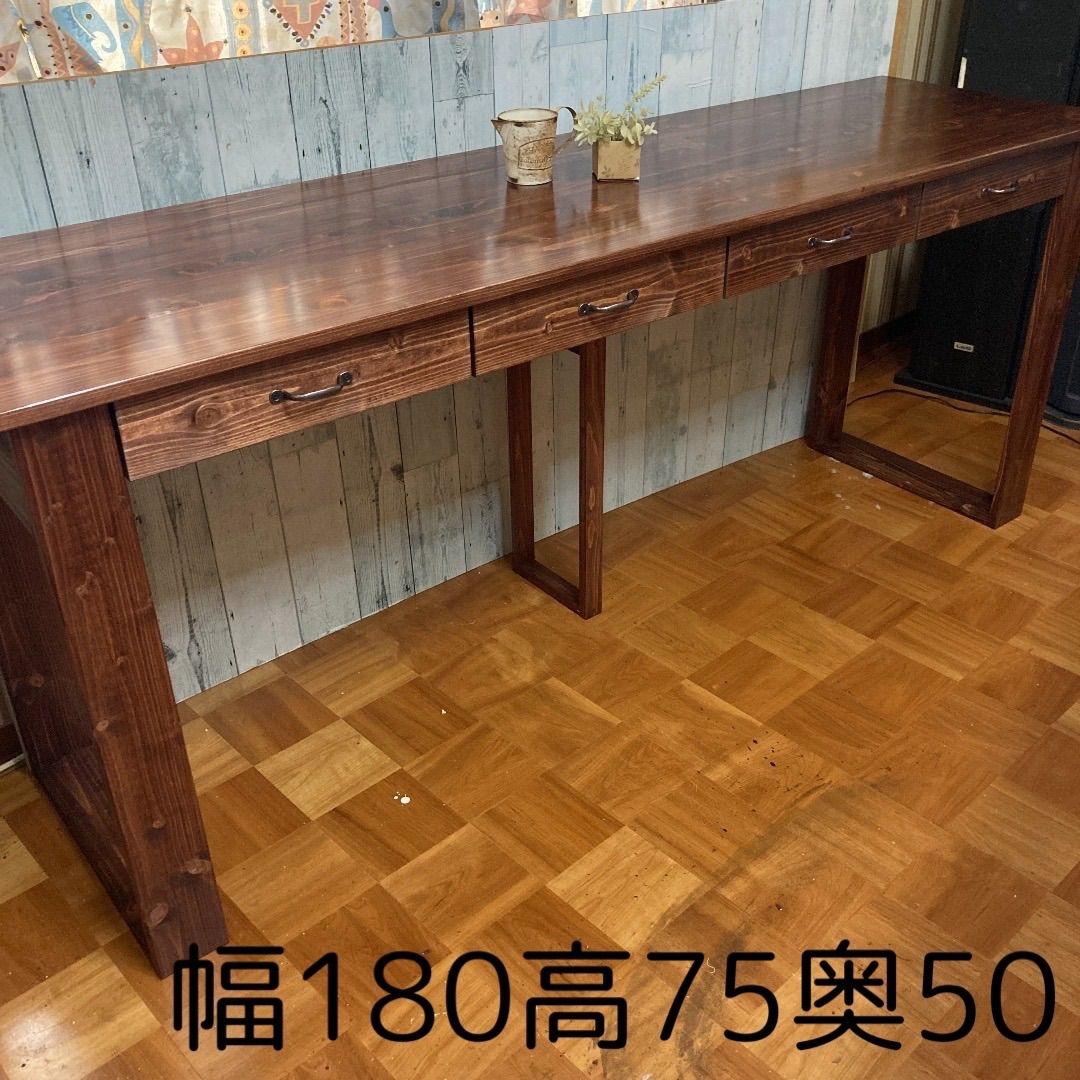 机 テーブル 作業台 ワトコオイル チェリー 幅140高75奧44.5