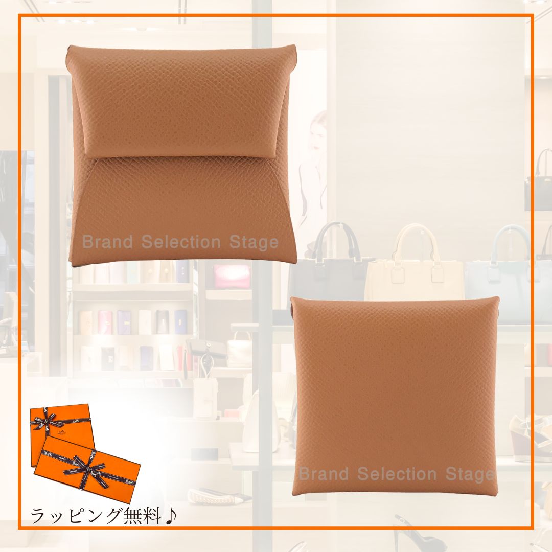 W刻印 2025年製造 エルメス HERMES コインケース 小銭入れ バスティア エプソン ゴールド G ブラウン 茶色 Bastia Epsom G H041054CK