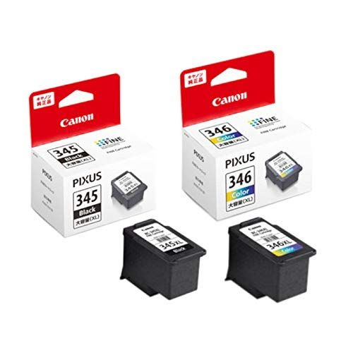 【純正品】CANON FINEカートリッジ BC-345XL(大容量ブラック) + BC-346XL(大容量3色カラー)セット