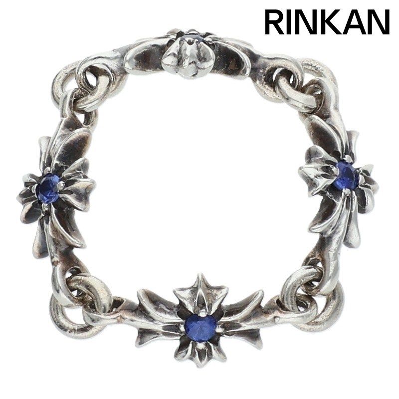 クロムハーツ RING TNY E CH PLS SAP タイニーECHプラス サファイア シルバーリング メンズ 11号