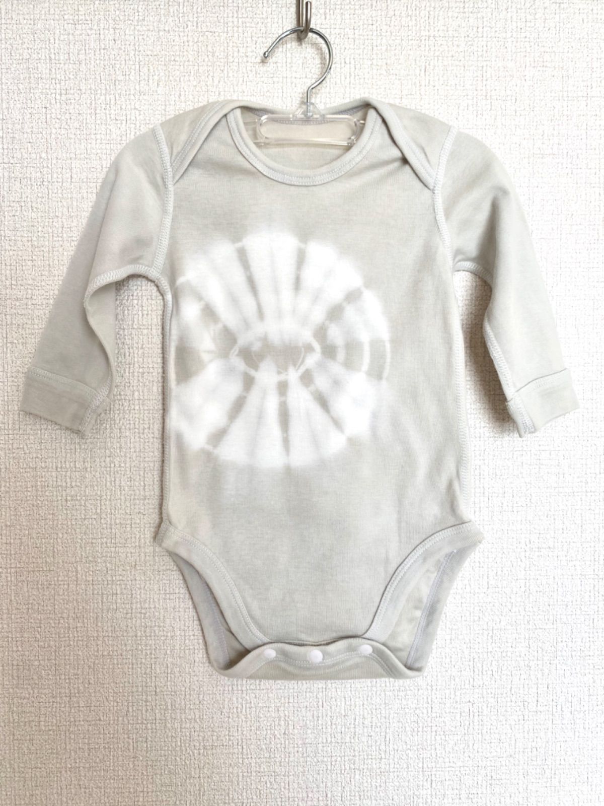 ハンドメイド　BABY 草木染め　赤ちゃん肌着　ロンパース　70cm
