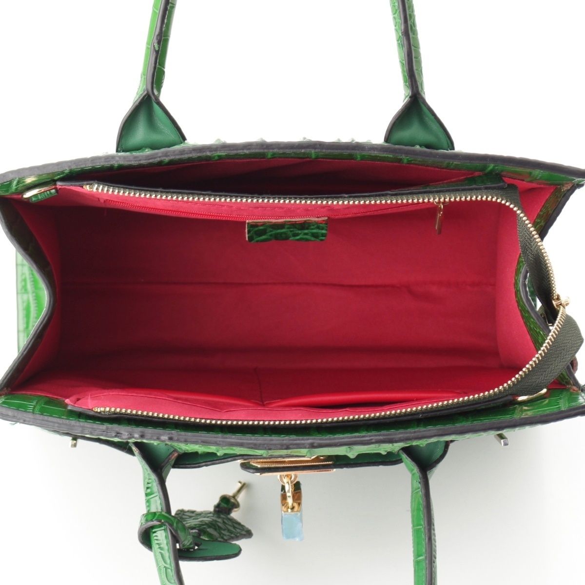 【新品未使用】BOLINI ハンドバッグ 2wayクロコダイル 型押し BOLINI イタリアミラノ 牛革 クロコダイル型押し ハンドバッグ