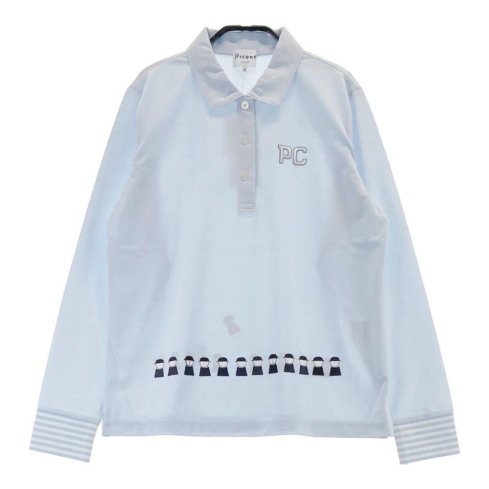 サイズ：2 PICONE CLUB　ピッコーネクラブ  長袖ポロシャツ  ブルー系 [240101449163] ゴルフウェア レディース ストスト サイズ：2 PICONE CLUB ピッコーネクラブ 長袖ポロシャツ ブルー