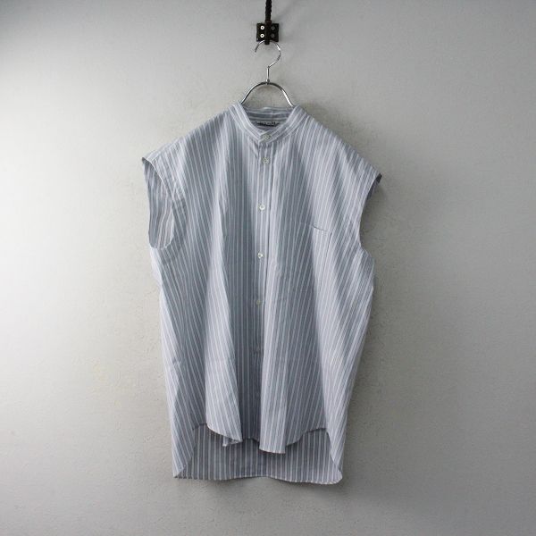 美品 2020SS AURALEE オーラリー WASHED FINX TWILL STRIPE SLEEVELESS ...