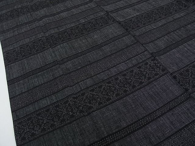 平和屋本店□極上 本場結城紬 重要無形文化財 奥順 80亀甲 吉祥横段文