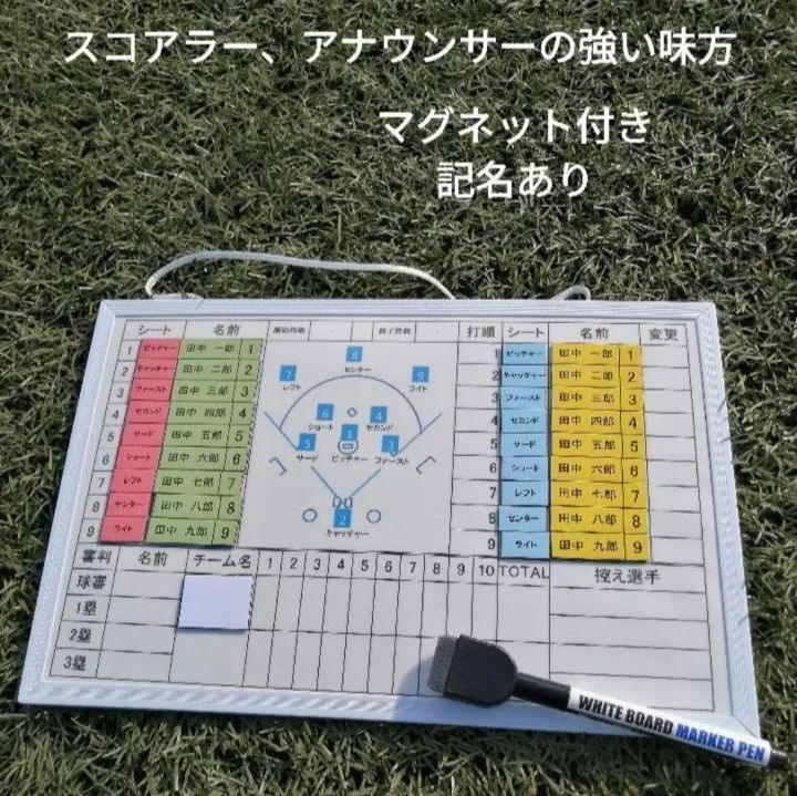 さるびあ樣専用　新新スコア、アナウンスの強い味方　マグネット付き記名あり追加あり 新新スコアラー、アナウンサーの強い味方 野球、ソフトボール用