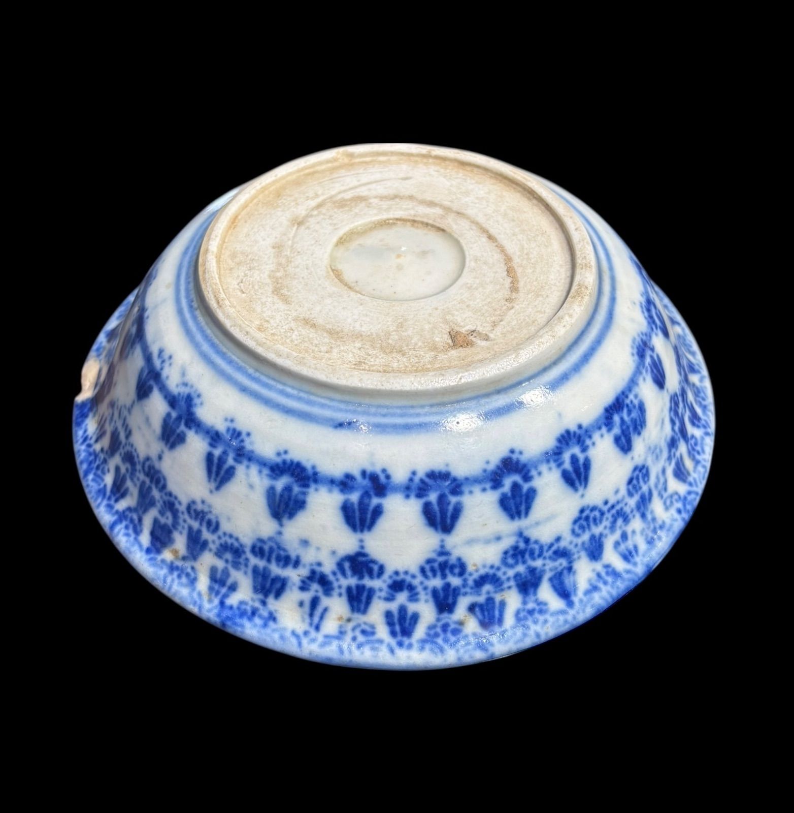 骨董 アンティーク 藍染付 深鉢大皿 骨董 アンティーク 藍染付 深鉢