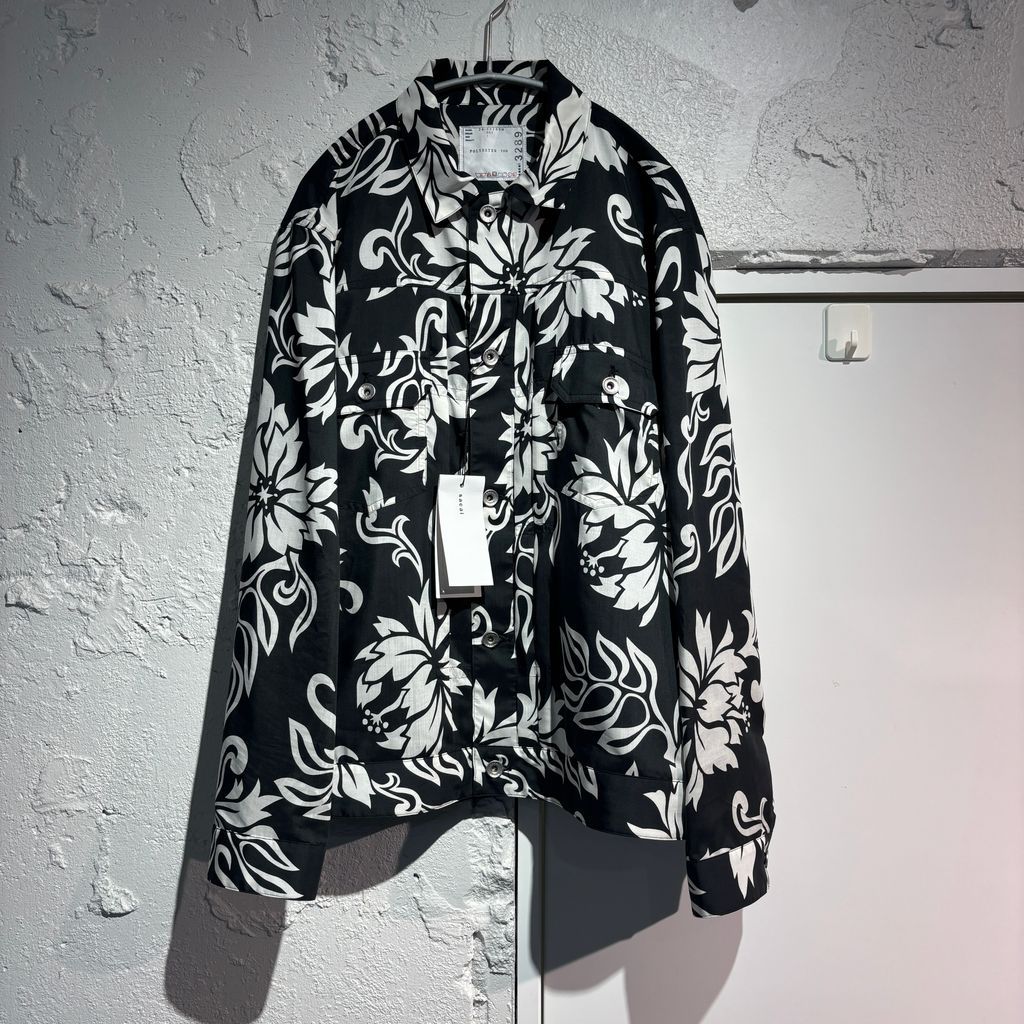 sacai サカイ 24SS Floral Print Blouson フローラルプリントシャツブルゾン 24-03289M ブラック系 size 1 表参道A10
