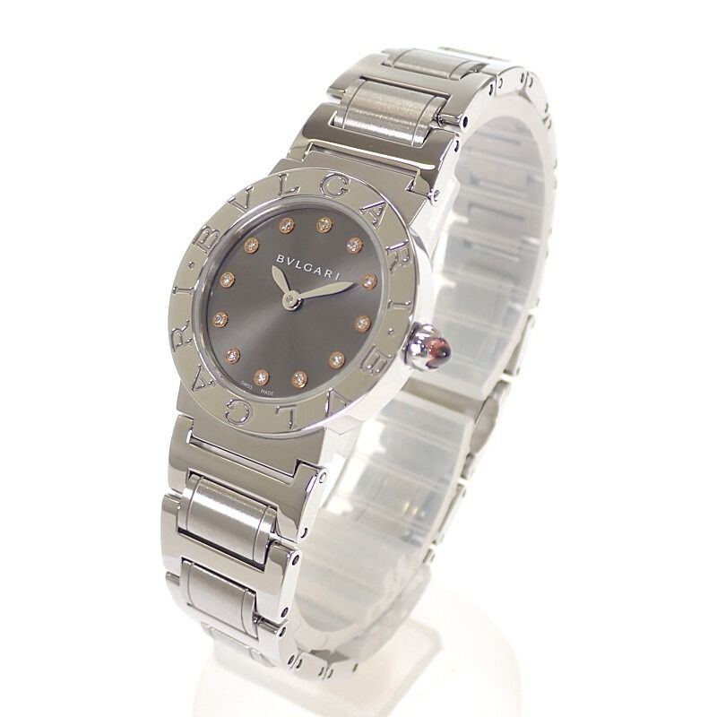 BVLGARI ブルガリブルガリ 腕時計 ステンレススチール クオーツ グレー文字盤 レディース