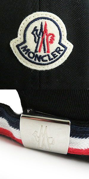 美品□2020年製 MONCLER/モンクレール BERRETTO BASEBALL ロゴワッペン コットン100% ベースボールキャップ/帽子 ブラック UNI 国内正規品