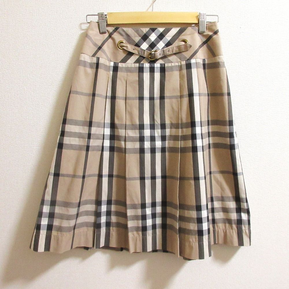 BURBERRY バーバリー チェック柄 ひざ丈 プリーツスカート
