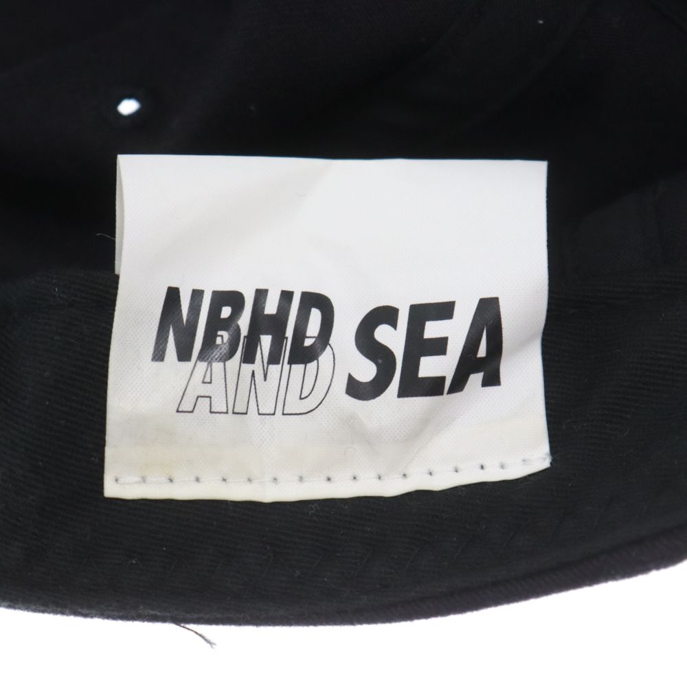 NEIGHBORHOOD (ネイバーフッド) 23SS ×WIND AND SEA DAD CAP ウィンダシー ロゴ刺繍キャップ 帽子 231YGWSN-HT01S ブラック