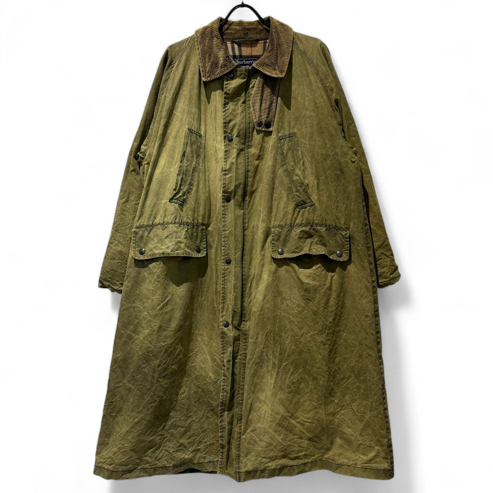 BURBERRY (バーバリー) 一枚袖 ヴィンテージオイルドコート メンズ カーキ M
