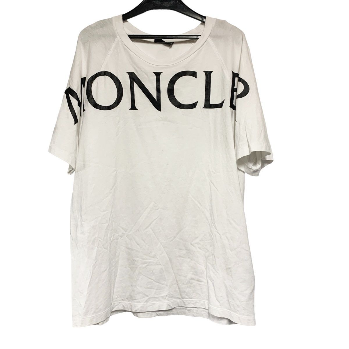 中古】 MONCLER モンクレール Tシャツ ロゴシャツ ホワイト 白 Sサイズ 