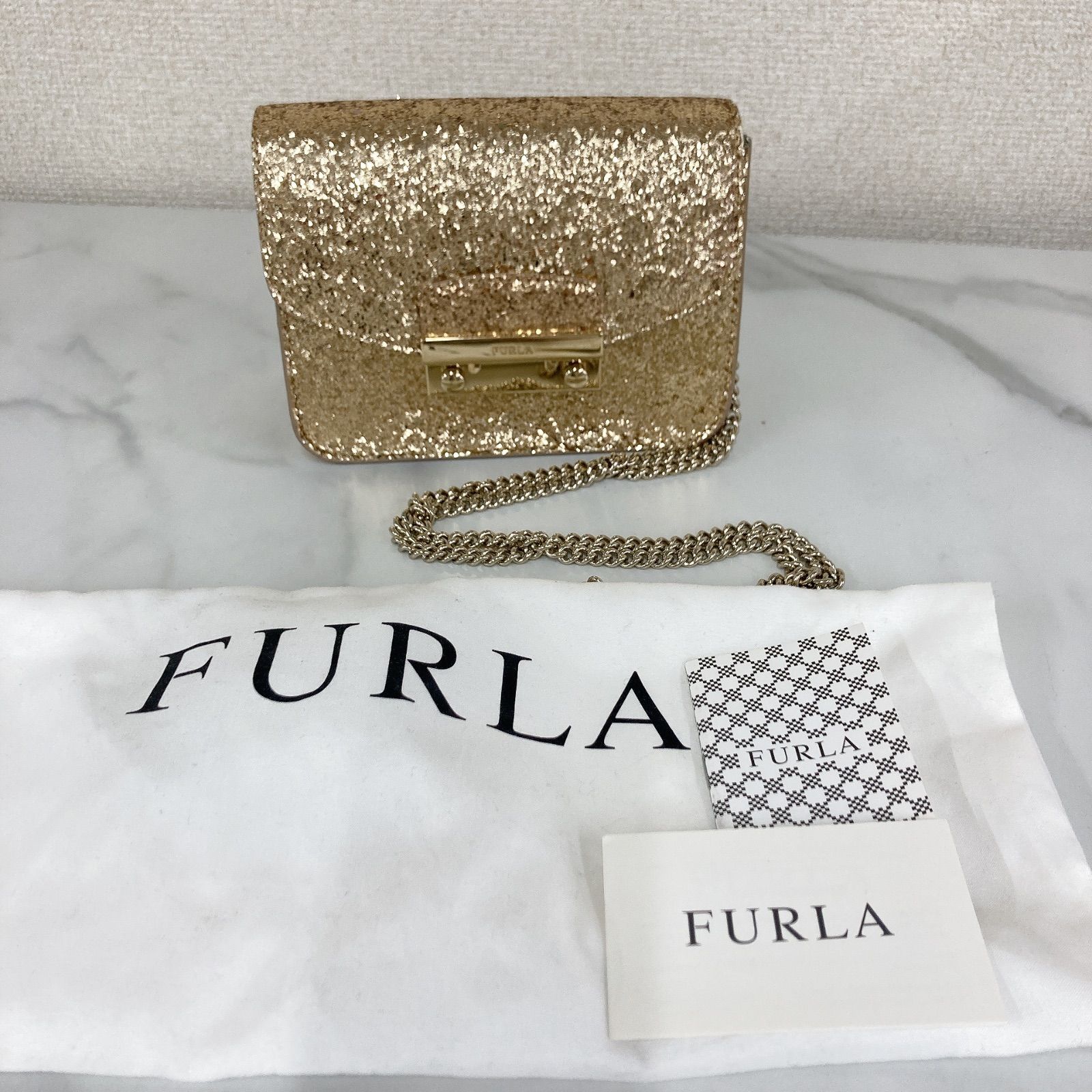 ＋FURLA フルラ メトロポリス ショルダーバッグ メタリックゴールド【バッグ】【1】